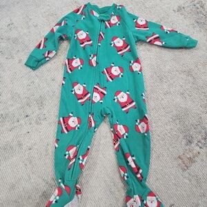 Child of Mine By Carters baby Sleep Footie, Santa Claus Christmas Pajamas 18 M
